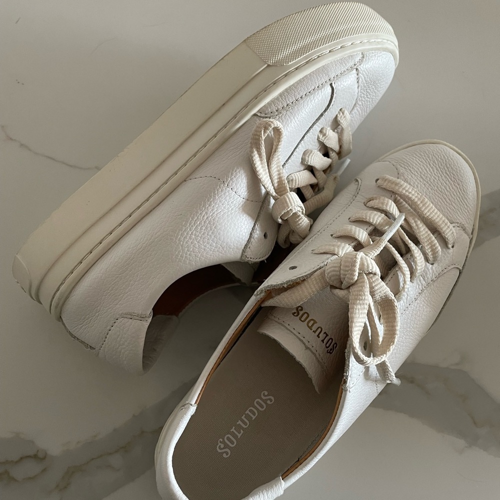 Soludos white platform sneakers. Size 6.5